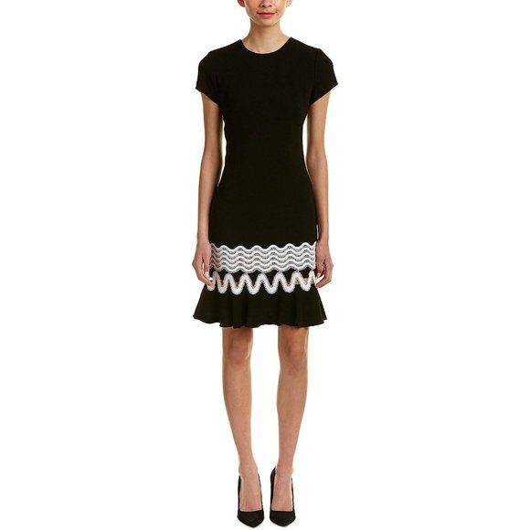 Shoshanna Dresses & Skirts - NWT Womens Size 0 Shoshanna Black White Lombard Short Sleeve Mini Dress